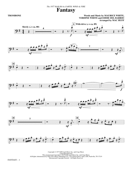 Fantasy Arr Mac Huff Trombone Sheet Music