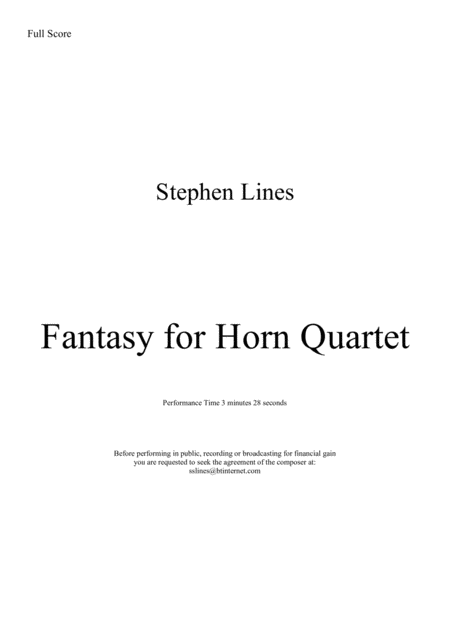 Fantasy For Four Horns Sheet Music