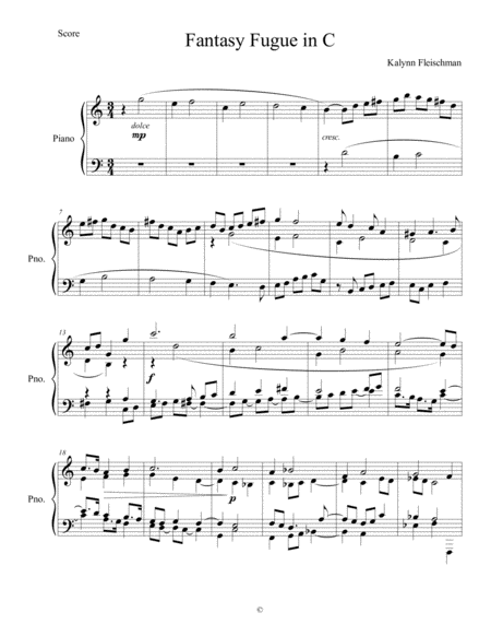 Fantasy Fugue In C Sheet Music