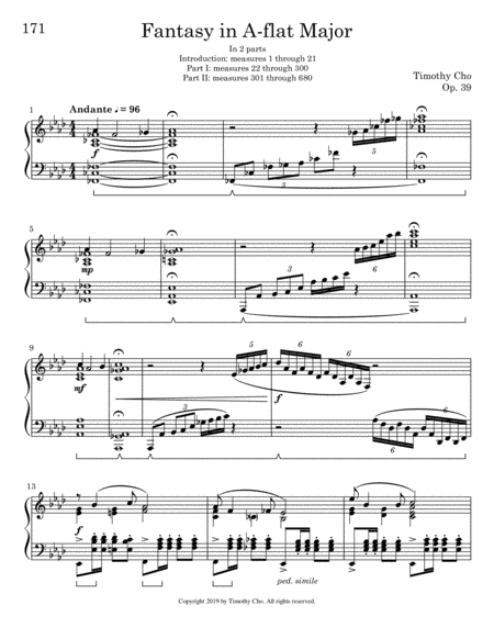 Free Sheet Music Fantasy In A Flat Major