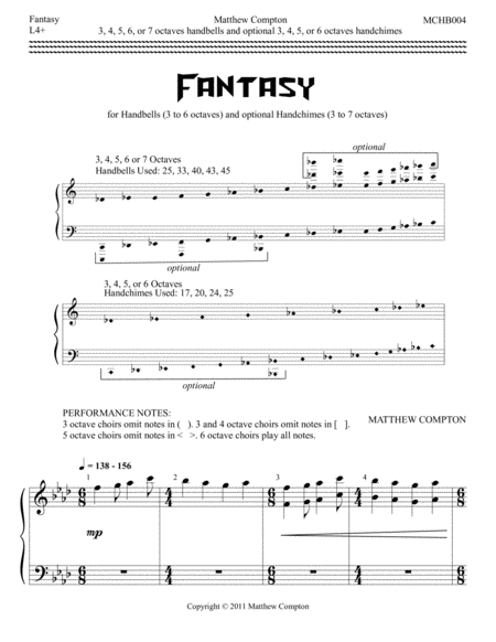 Free Sheet Music Fantasy Mchb004