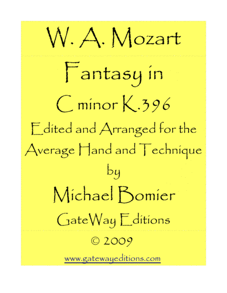 Fantasy No 2 In C Minor K 396 Sheet Music