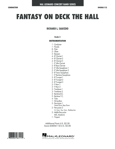 Free Sheet Music Fantasy On Deck The Hall Conductor Score Full Score