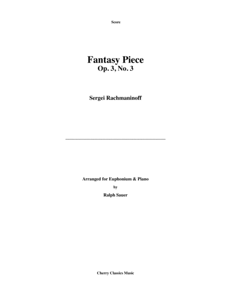 Free Sheet Music Fantasy Piece Op 3 No 3 For Euphonium Piano