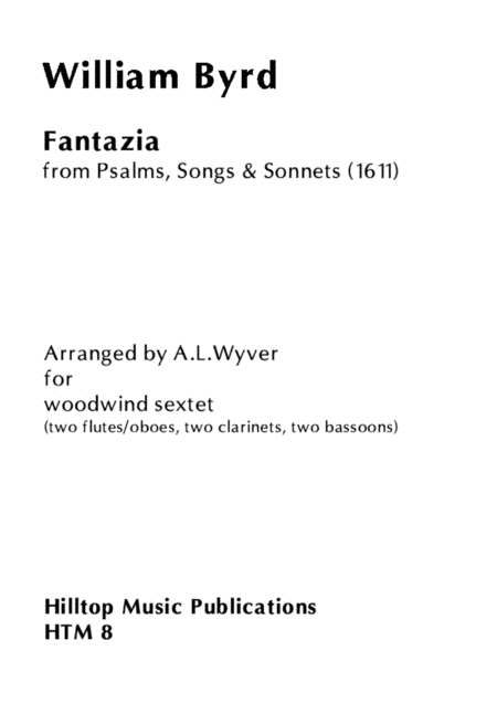 Fantazia Arr Woodwind Sextet Two Flutes Oboes Two Clarinets Two Bassoons Sheet Music