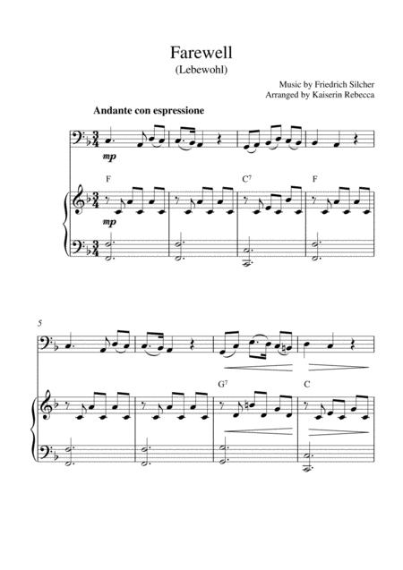Free Sheet Music Farewell Lebewohl For Bassoon Solo And Piano Accompaniment