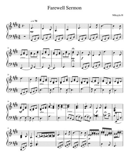 Farewell Sermon Sheet Music