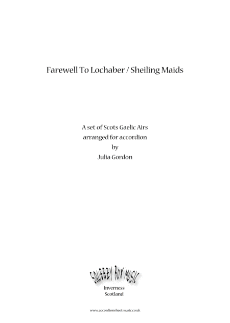 Farewell To Lochaber Sheiling Maids Sheet Music