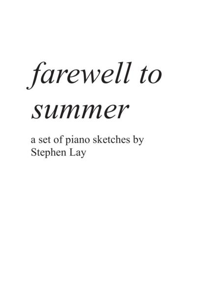 Free Sheet Music Farewell To Summer Book