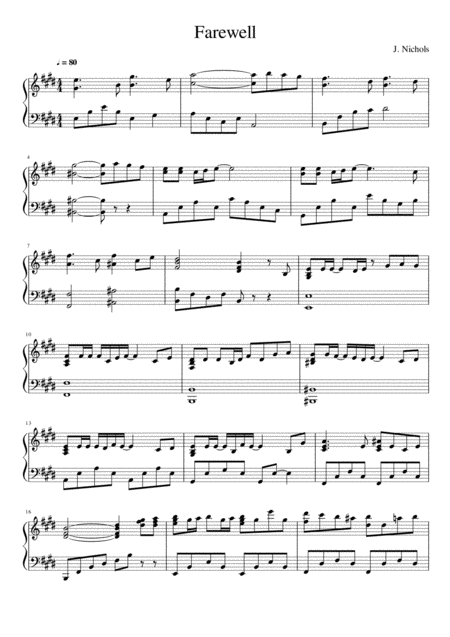 Free Sheet Music Farewell