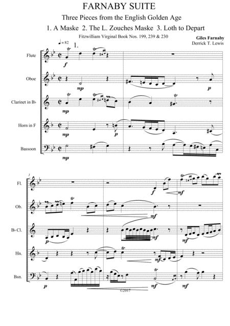 Free Sheet Music Farnaby Suite