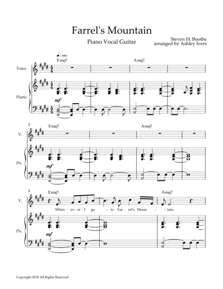 Farrels Mountain Pvg Sheet Music