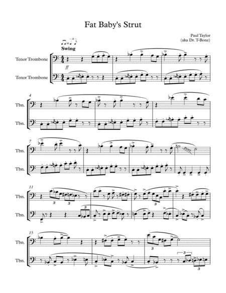 Free Sheet Music Fat Baby Strut