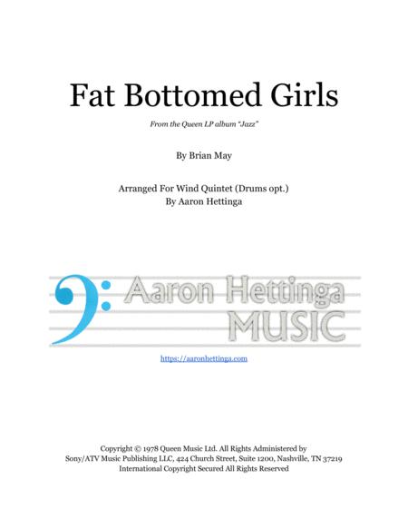 Free Sheet Music Fat Bottomed Girls Queen For Wind Quintet Drums Opt