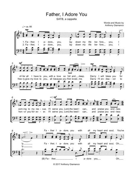 Father I Adore You Satb A Cappella Sheet Music