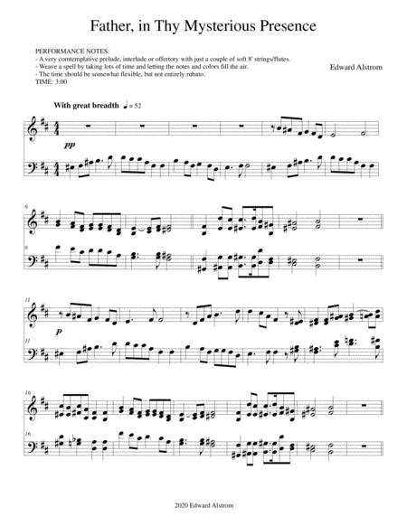 Father In Thy Mysterious Presence Sheet Music