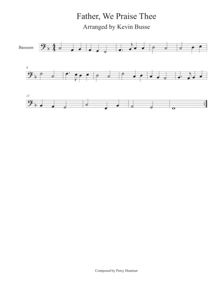 Father We Praise Thee Bassoon Sheet Music
