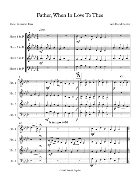 Father When In Love To Thee Sheet Music