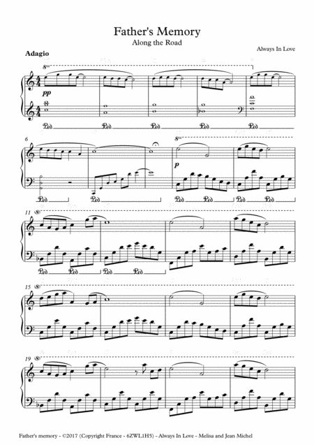 Free Sheet Music Fathers Memory