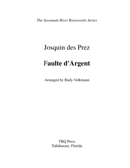 Free Sheet Music Faulte D Argent