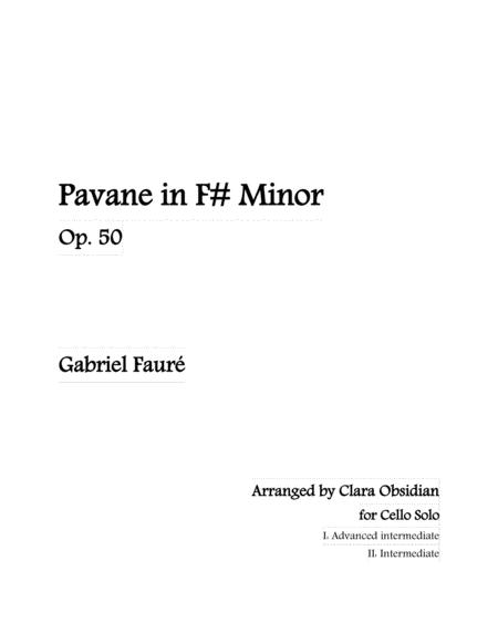 Faur Pavane Op 50 For Cello Solo In 2 Difficulty Levels Both Scores Included Sheet Music