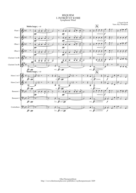 Faur Requiem Op 48 Complete Symphonic Wind Bass Sheet Music