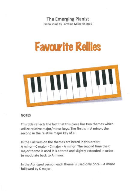 Free Sheet Music Favourite Rellies