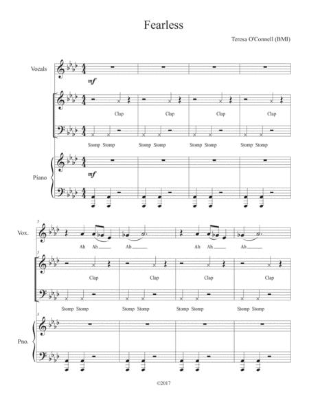 Fearless Unison Two Part Voices Make As Many Copies As Needed For Your Choir Sheet Music