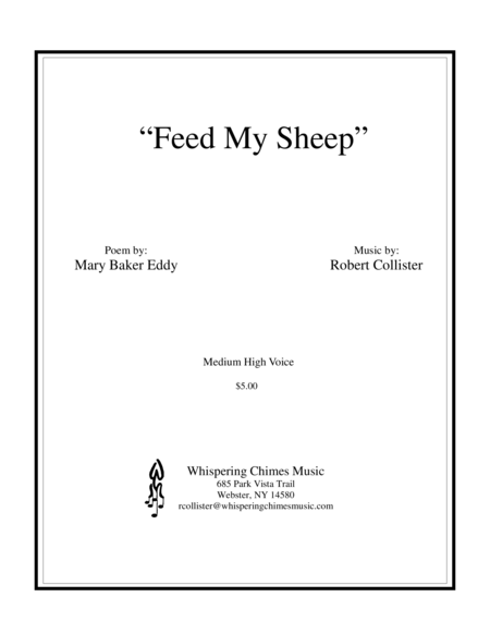 Feed My Sheep Medium High Voice Sheet Music