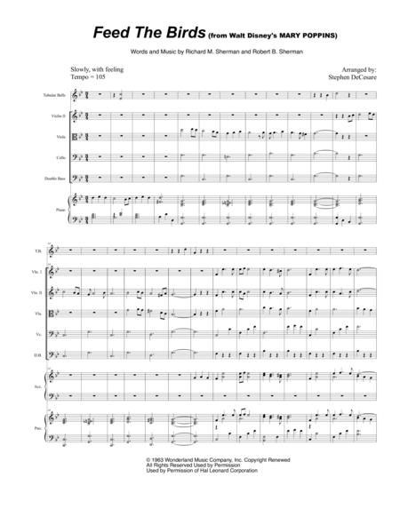 Free Sheet Music Feed The Birds For String Orchestra