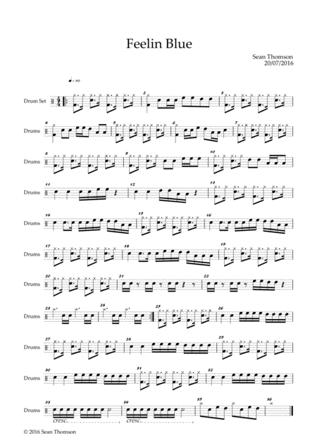 Feelin Blue Drums Sheet Music