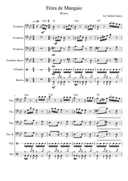 Feira De Mangaio Trombone Quartet Sheet Music