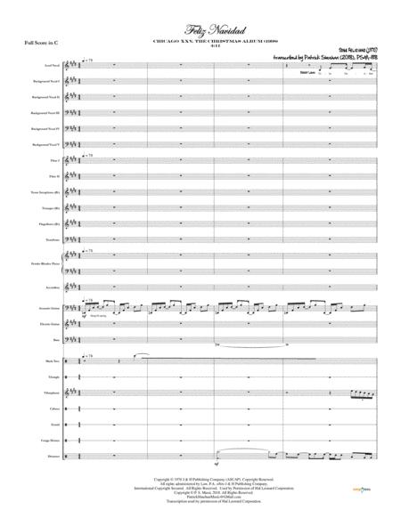 Feliz Navidad Chicago Full Score Set Of Parts Sheet Music