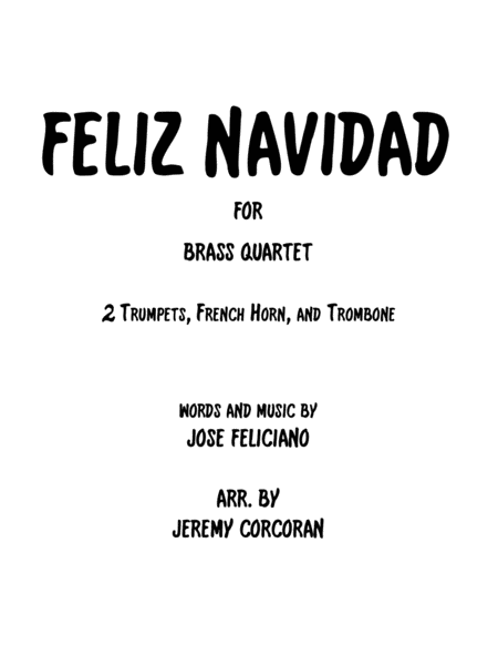 Feliz Navidad For Brass Quartet Sheet Music