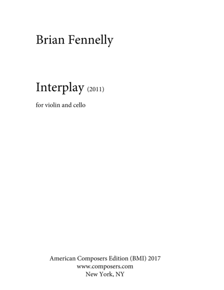 Free Sheet Music Fennelly Interplay