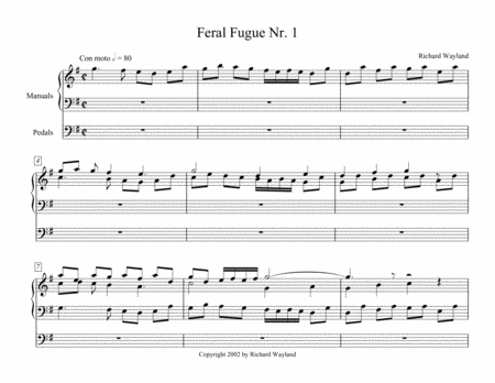 Feral Fugue Nr 1 Sheet Music