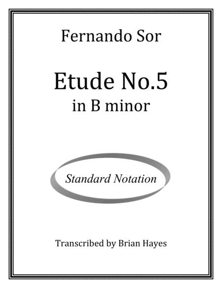 Fernando Sor Study No 5 In B Minor Standard Notation Sheet Music