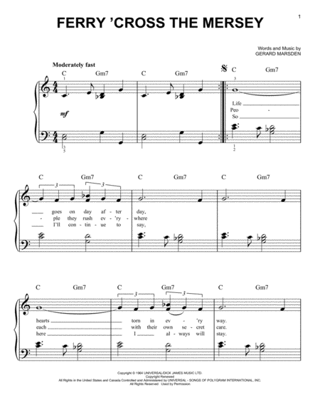 Ferry Cross The Mersey Sheet Music