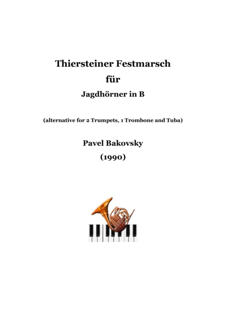 Festival March Thiersteiner Festmarsch For 4 Horns Or Brass Quartet Sheet Music