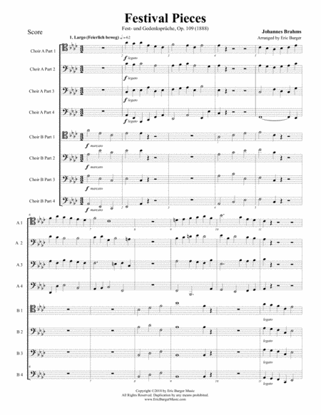 Festival Pieces For Trombone Or Low Brass Octet Sheet Music