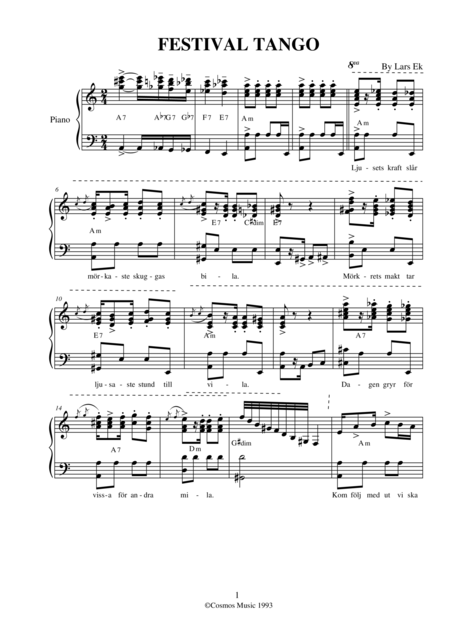 Festival Tango Sheet Music