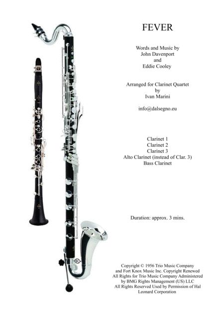 Fever For Clarinet Quartet Sheet Music