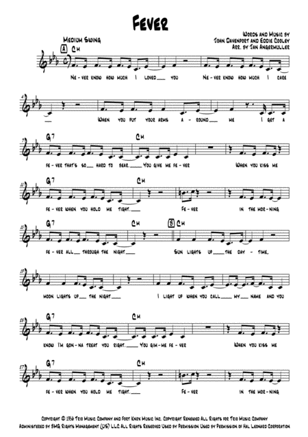 Fever Vocal Chords Sheet Music