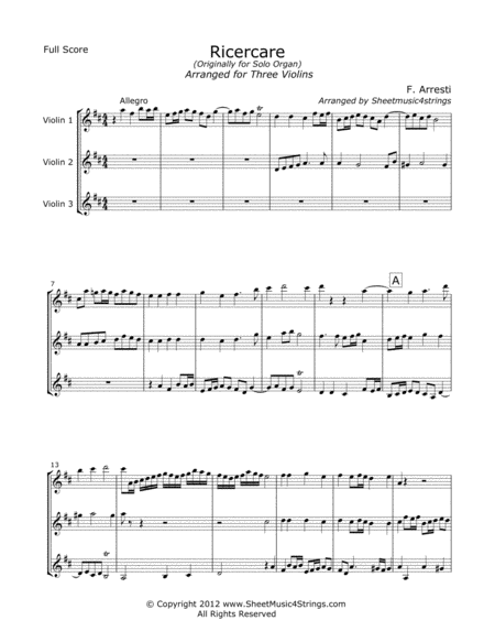 Fiala J Concertino For Three For Three Violins Sheet Music