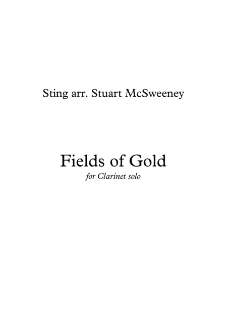 Fields Of Gold Clarinet Solo Sheet Music