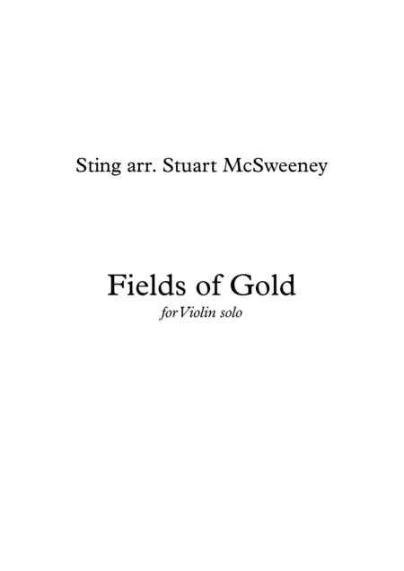 Fields Of Gold Violin Solo Sheet Music