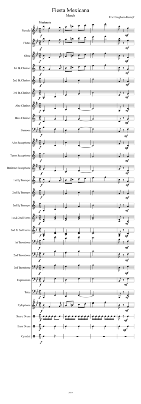 Free Sheet Music Fiesta Mexicana March