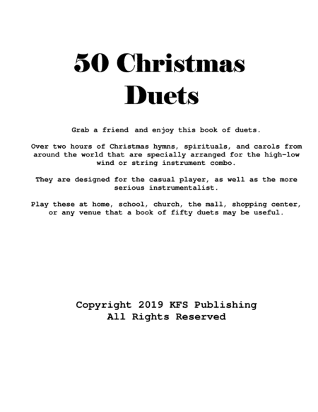 Fifty Christmas Duets Flute And Bassoon Trombone Or Euphonium Sheet Music