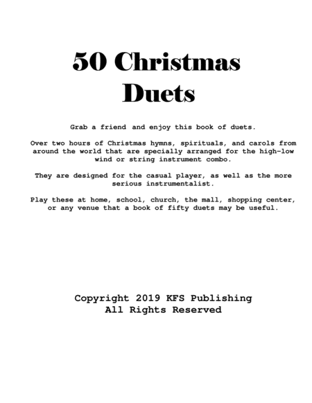 Free Sheet Music Fifty Christmas Duets Trumpet And Bass Trumpet Or Euphonium Tc