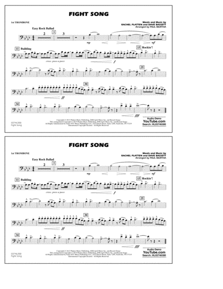 Free Sheet Music Fight Song Arr Paul Murtha 1st Trombone